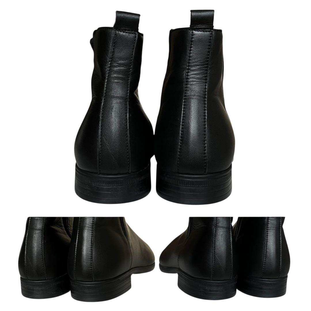 未使用級】ショセ 40 防水レザー サイドゴアブーツ vibram 黒 - メルカリ