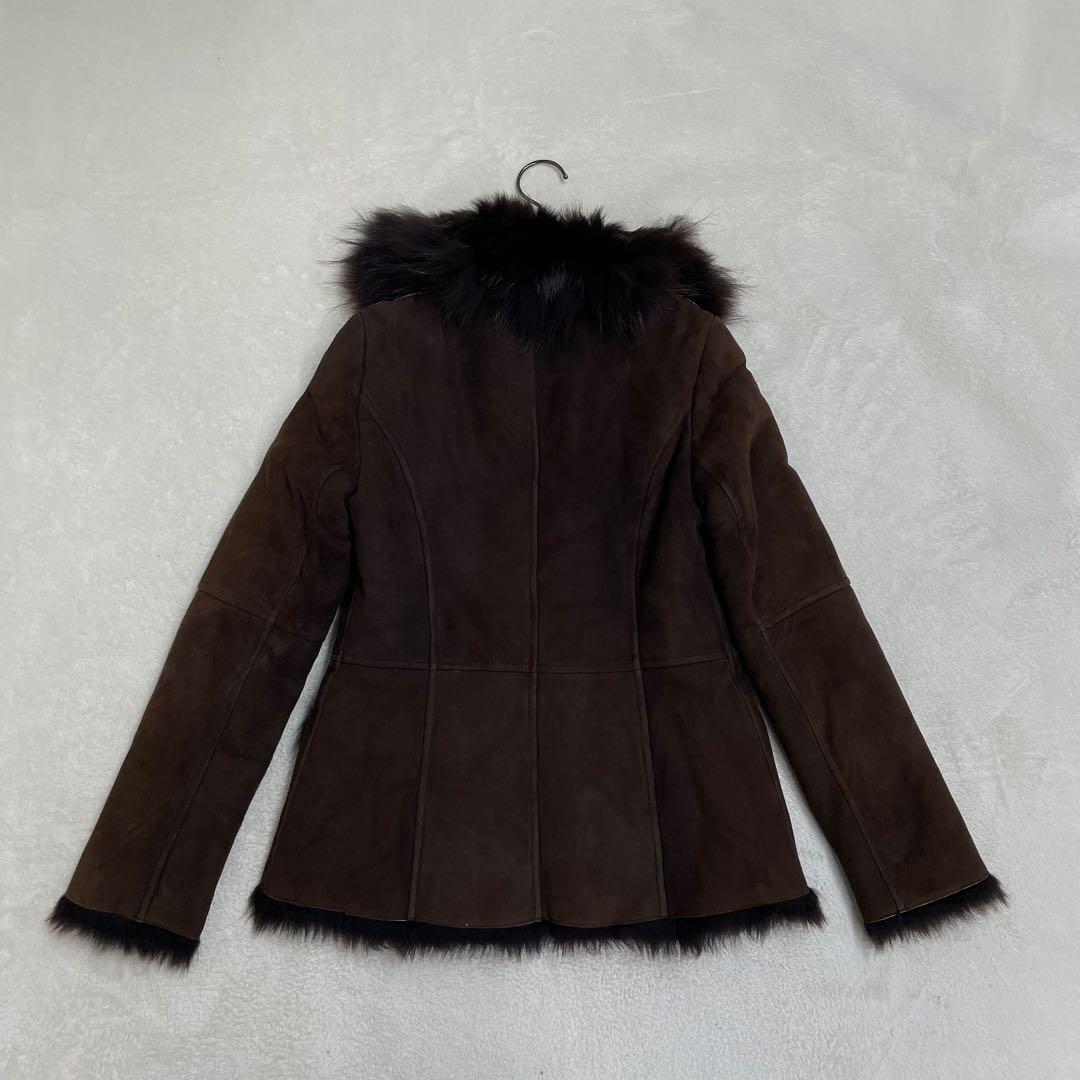 EPOCA エポカ ムートンジャケット ラクーンファー襟 40 L ブラウン
