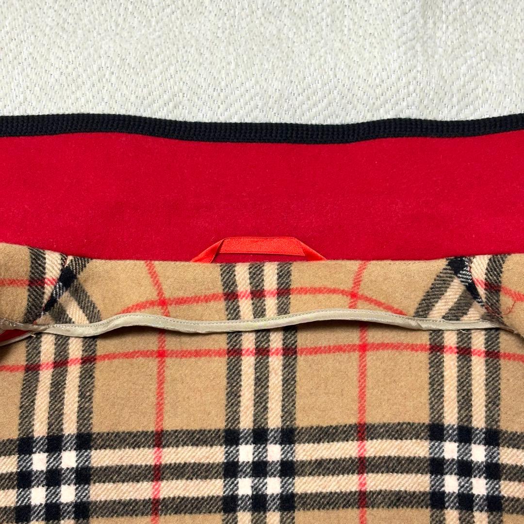 専用 BURBERRY バーバリー カシミヤ ウール ノバチェック コート 赤