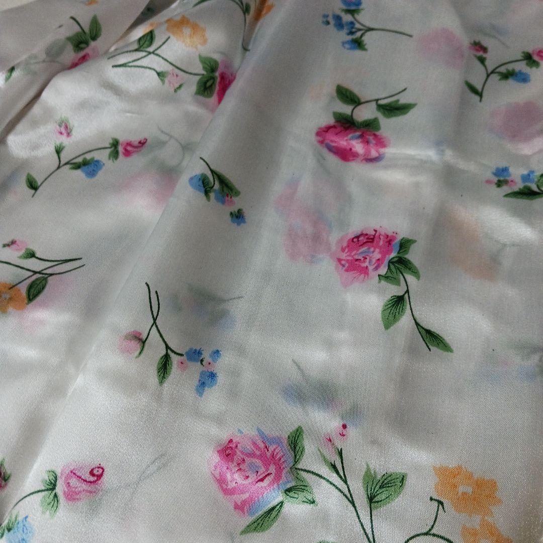 adidas 花柄サテンパジャマ ルームウェア シルク100% アディダス