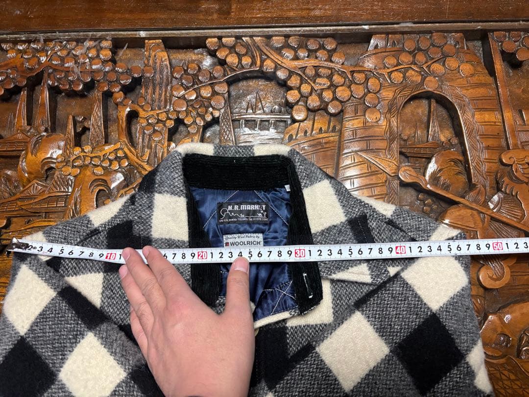 H.R.MARKET WOOLRICH チェック　エルボーパッチ　CPO 3