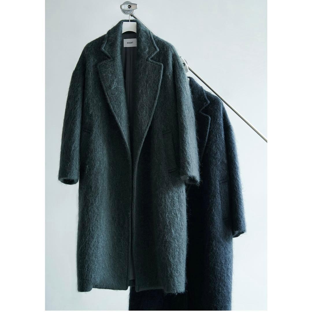 ハウント　HAUNT シャギーコート グレーグリーン モヘア　モヘヤ　M 36 未使用級 HAUNT モヘヤ シャギーコート グレーグリーン - メルカリ