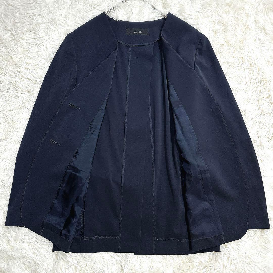 24AW 極美品 アルアバイル 紺 エトリアシャンブレーカラーレス
