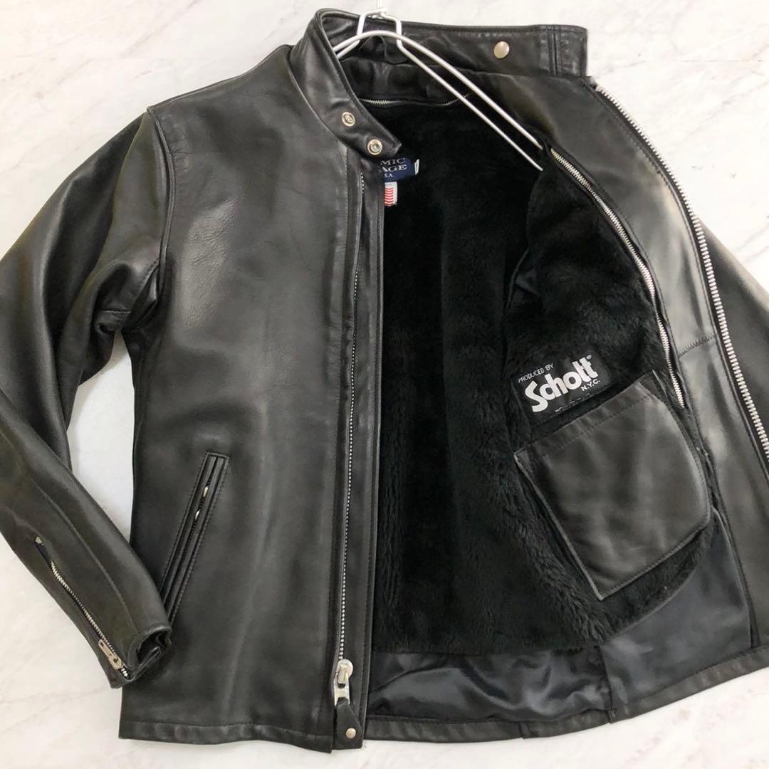 美品✨ショット ATOMIC GARAGE別注 ライダースジャケット ライナー付 美品✨ショット ATOMIC GARAGE別注 ライダースジャケット ライナー付