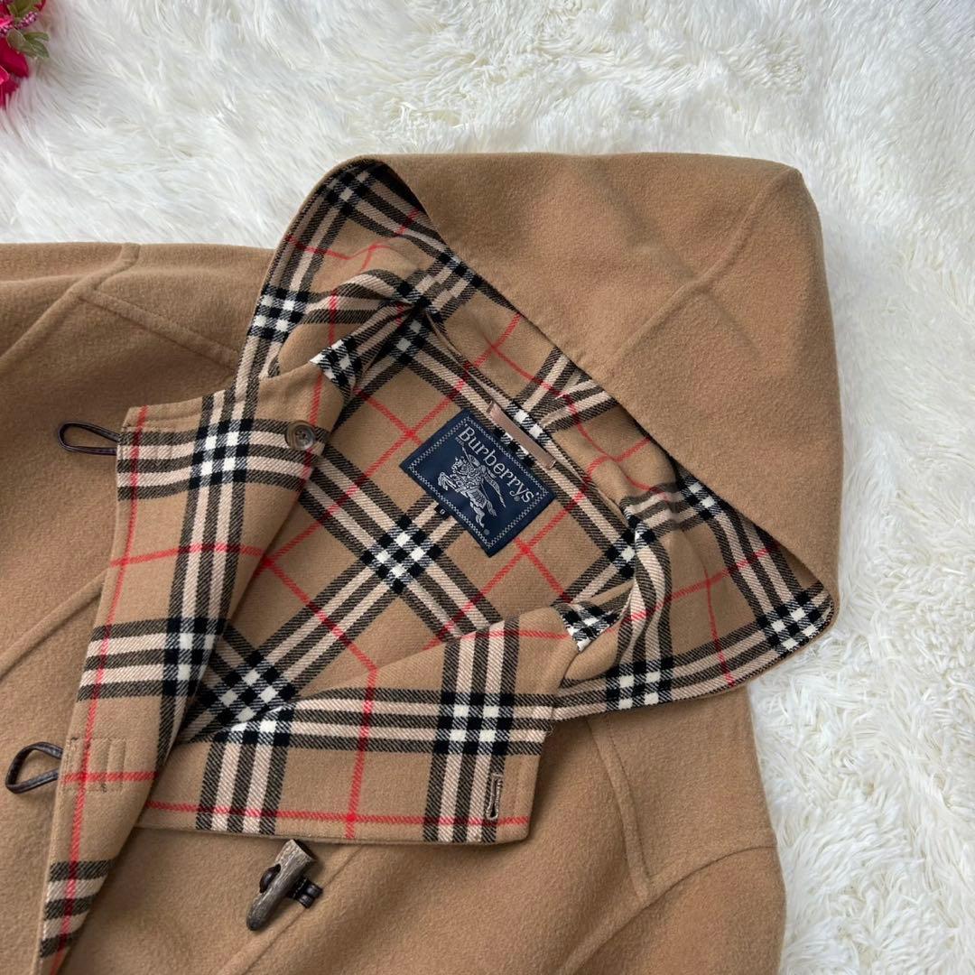 極美品/L】バーバリー ダッフルコート メガノバチェック カシミヤ混