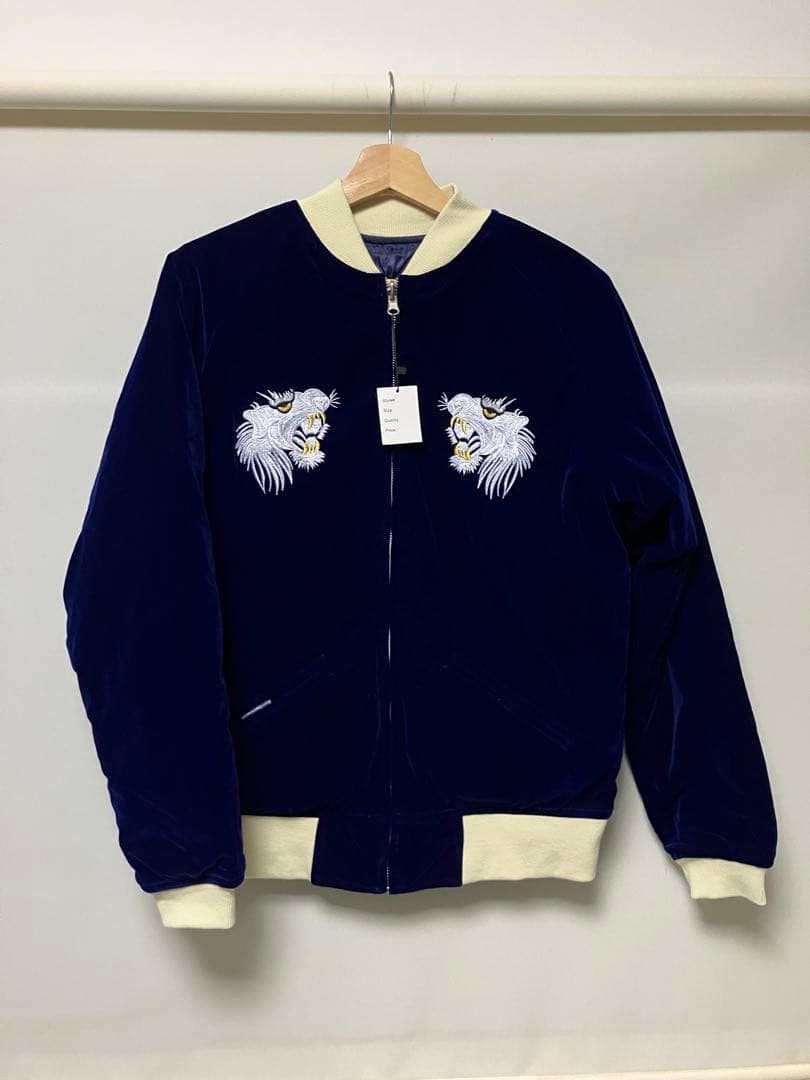 ラピーヌ ロデオアンクル #417 別珍スカジャン ”白虎”紺x紺 サイズM