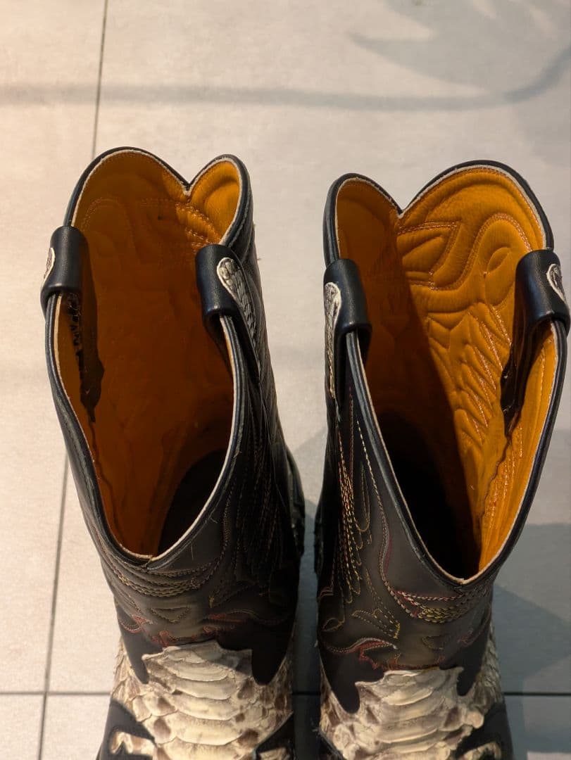 オーダーメイドパイソンレザーウエスタンブーツ 　 25.5cmEEE