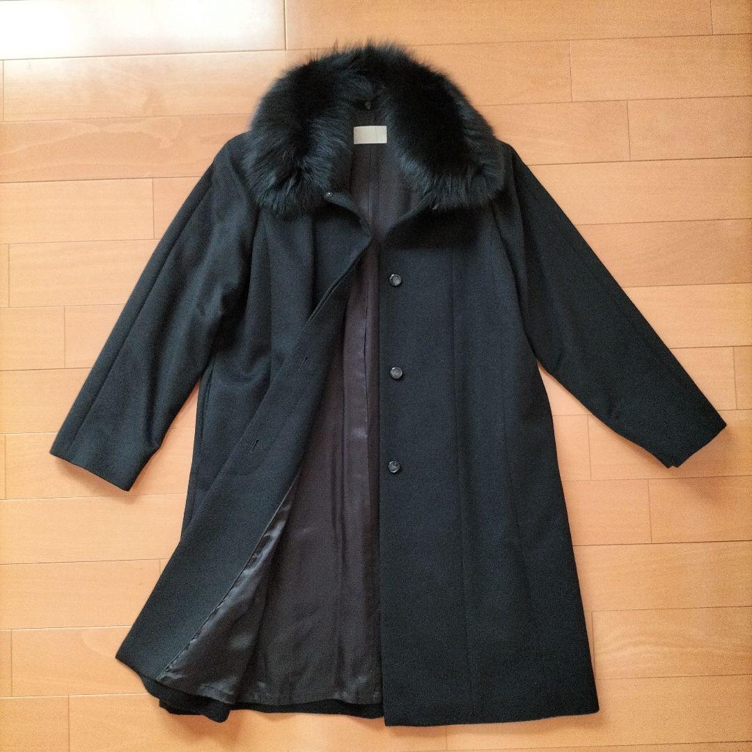 極美品＊バーニーズニューヨーク ロングコート カシミヤ 黒 М - メルカリ