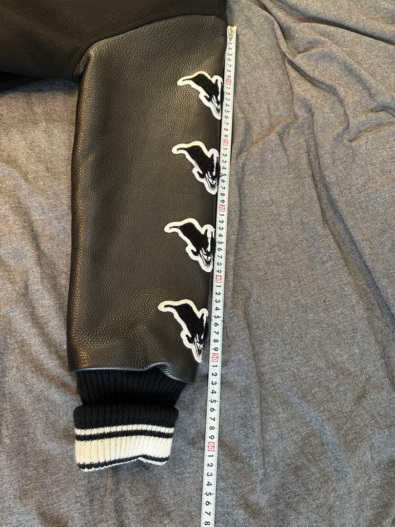 希少】墓場の画廊 デビルマン/スタジアムジャンパー限定版 袖部分革