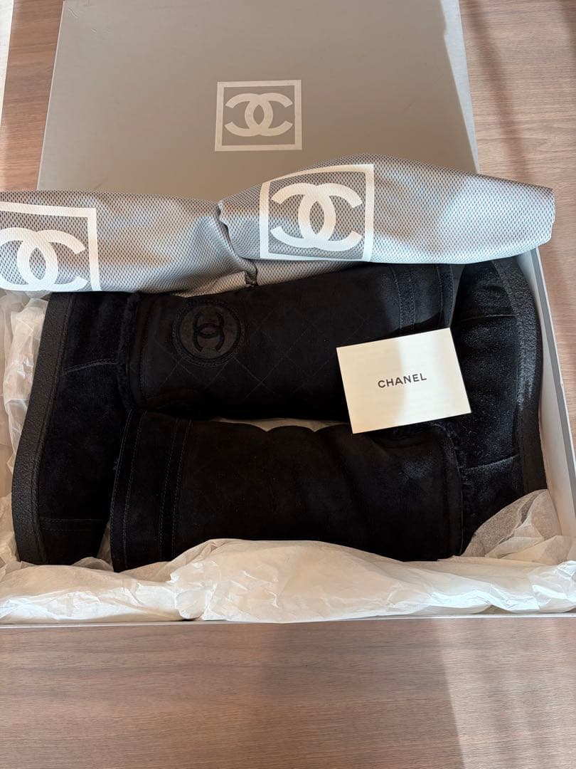 お専用になります✨シャネル 黒 キルティング ムートンブーツ39サイズ