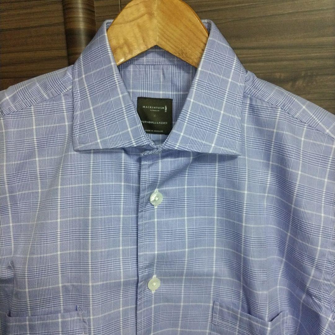 (1回使用)TURNBULL&ASSER ターンブル&アッサー 半袖シャツ S ターンブル＆アッサーが復刻再現したボンドのためのシャツは令和の“英