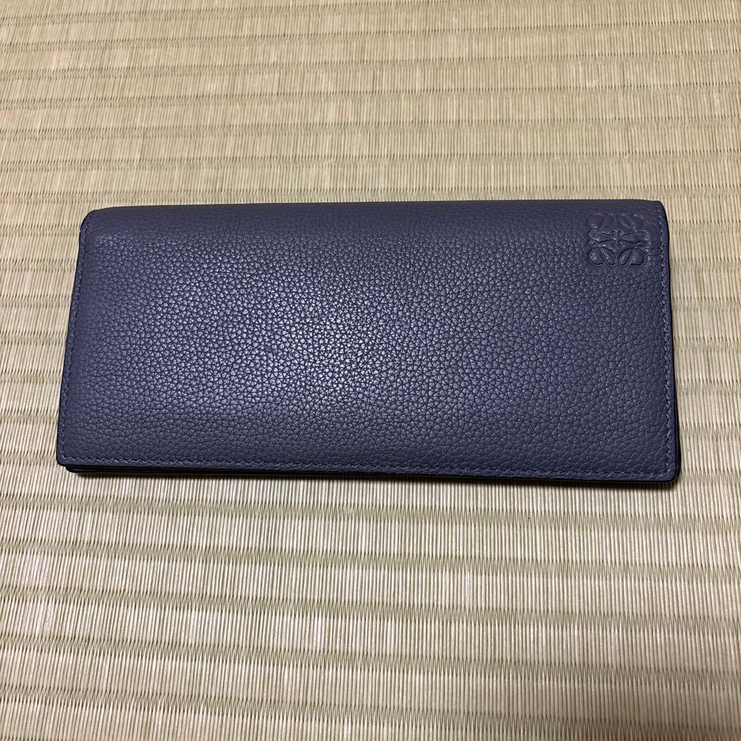 【中古】【値下げ】ロエベ　長財布　グレー 中古 ロエベ 三折財布 レディース ブランド LOEWE アナグラム トライ