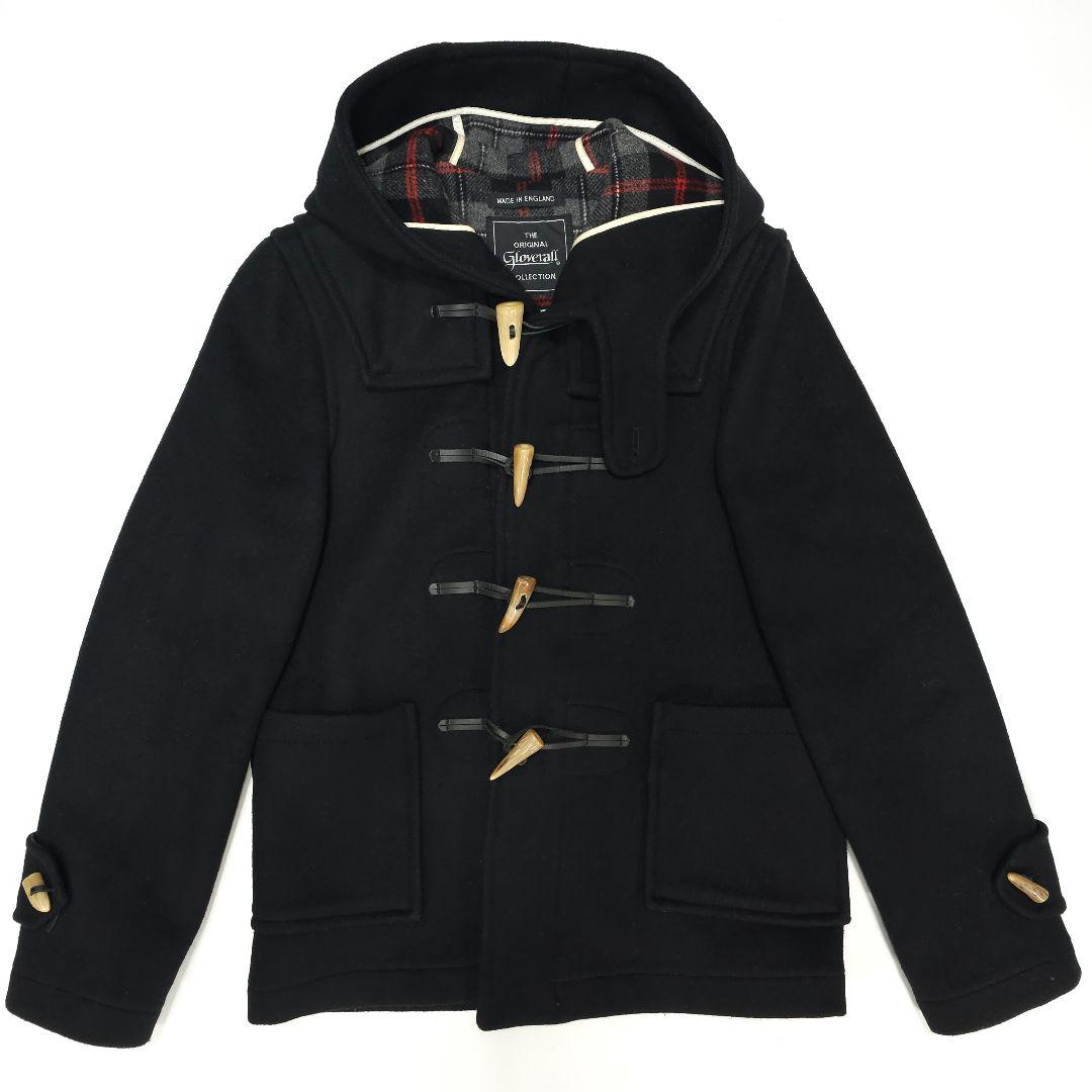 美品！英国製グローバーオールFACTOTUM別注ウールショートダッフルコートM黒 美品！英国製グローバーオールFACTOTUM別注ウールショートダッフル