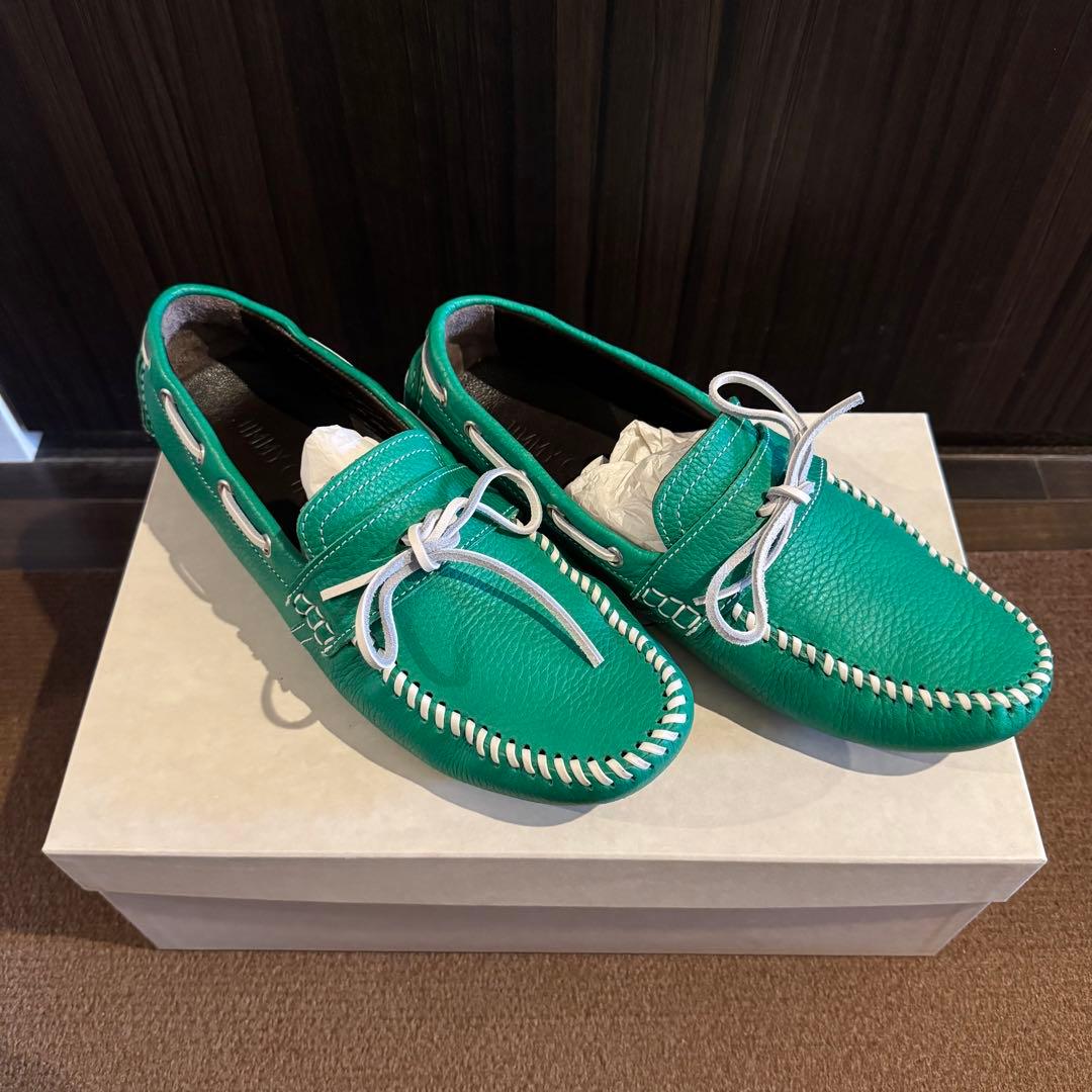 値下げ‼️jimmy choo ジミーチュウ メンズ 緑 レザー ローファー