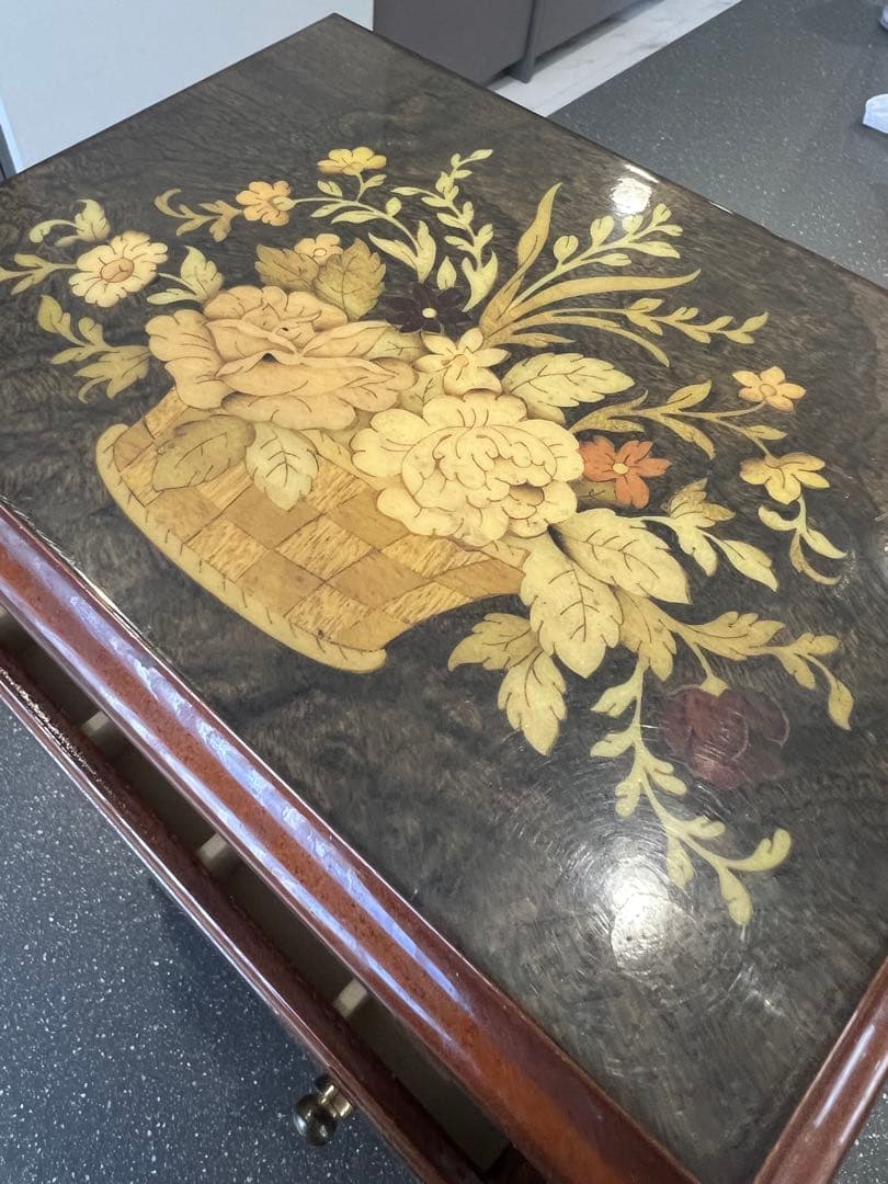 イタリア製 象嵌細工 木製ジュエリーボックス ミラー付き - メルカリ