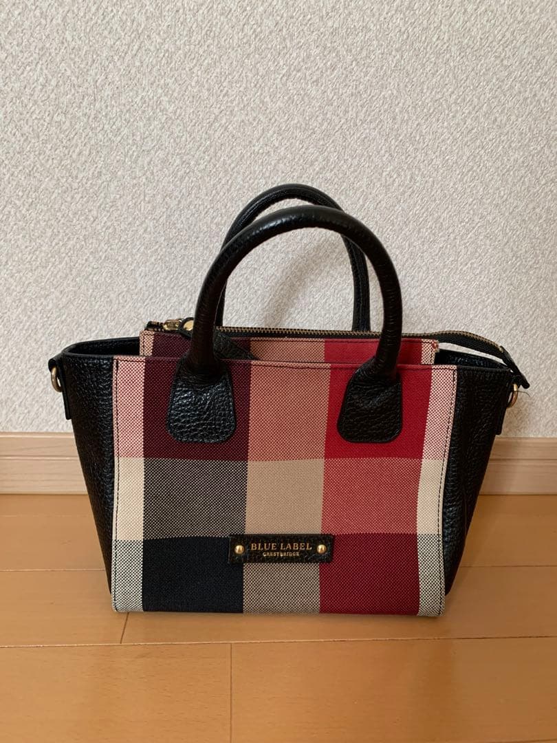 BLUE LABEL CRESTBRIDGE チェック柄ハンドバッグ クレストブリッジチェックスラブプリペラトート（バッグ）｜BLUE LABEL