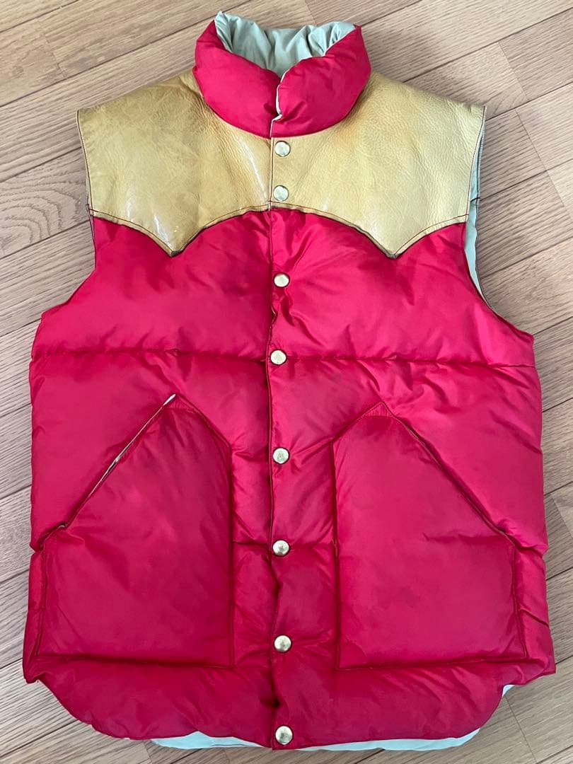 ✓ 70s オリジナル ロッキーマウンテン ダウンベスト当時モノ 穴無赤