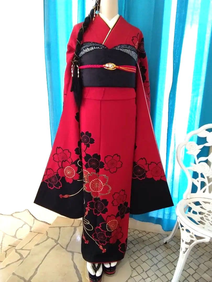 振袖フルセット、京都きもの友禅振袖、重ね衿帯揚げ帯締め、袋帯、襦袢、ガード加工 振袖フルセット、鈴乃屋誂製振袖、重ね衿帯揚げ帯締め、袋帯、襦袢