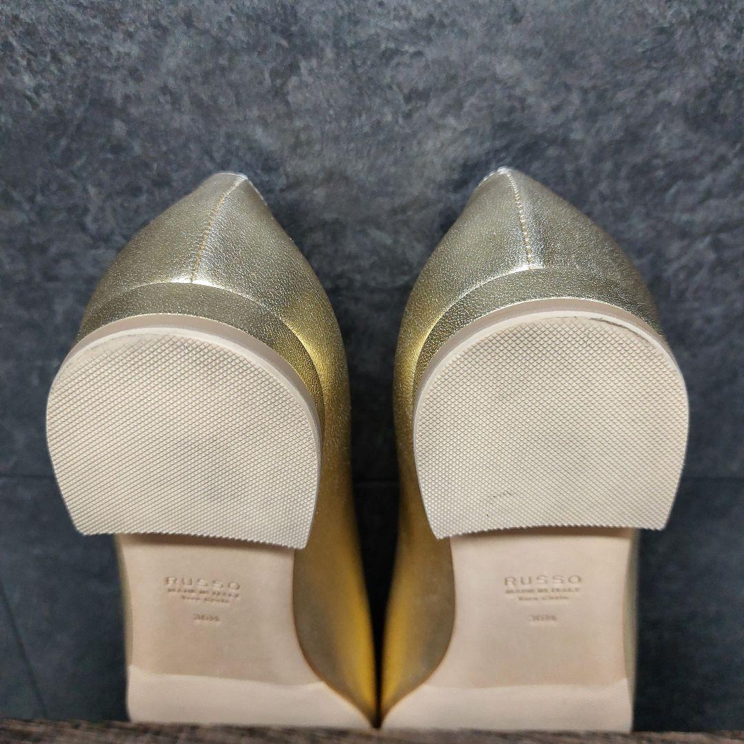 美品 フランチェスコルッソ ゴールドフラットシューズ 36.5 - メルカリ
