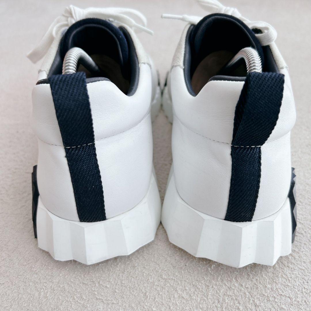 HERMES エルメス　バウンシング　スニーカー　レザー　白×紺　26.5cm