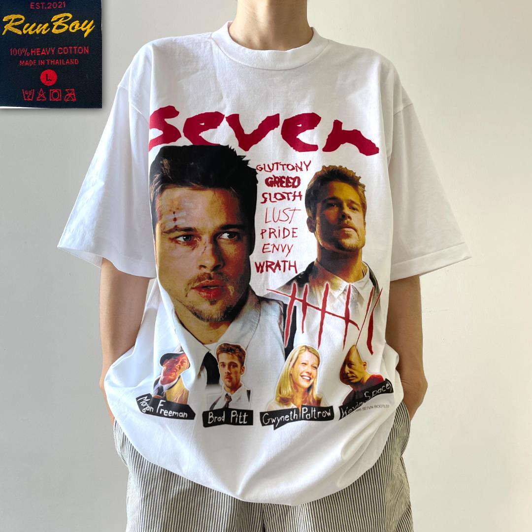 Tシャツ seven セブン ブラピ ブラッドピット 映画 ムービー 白T