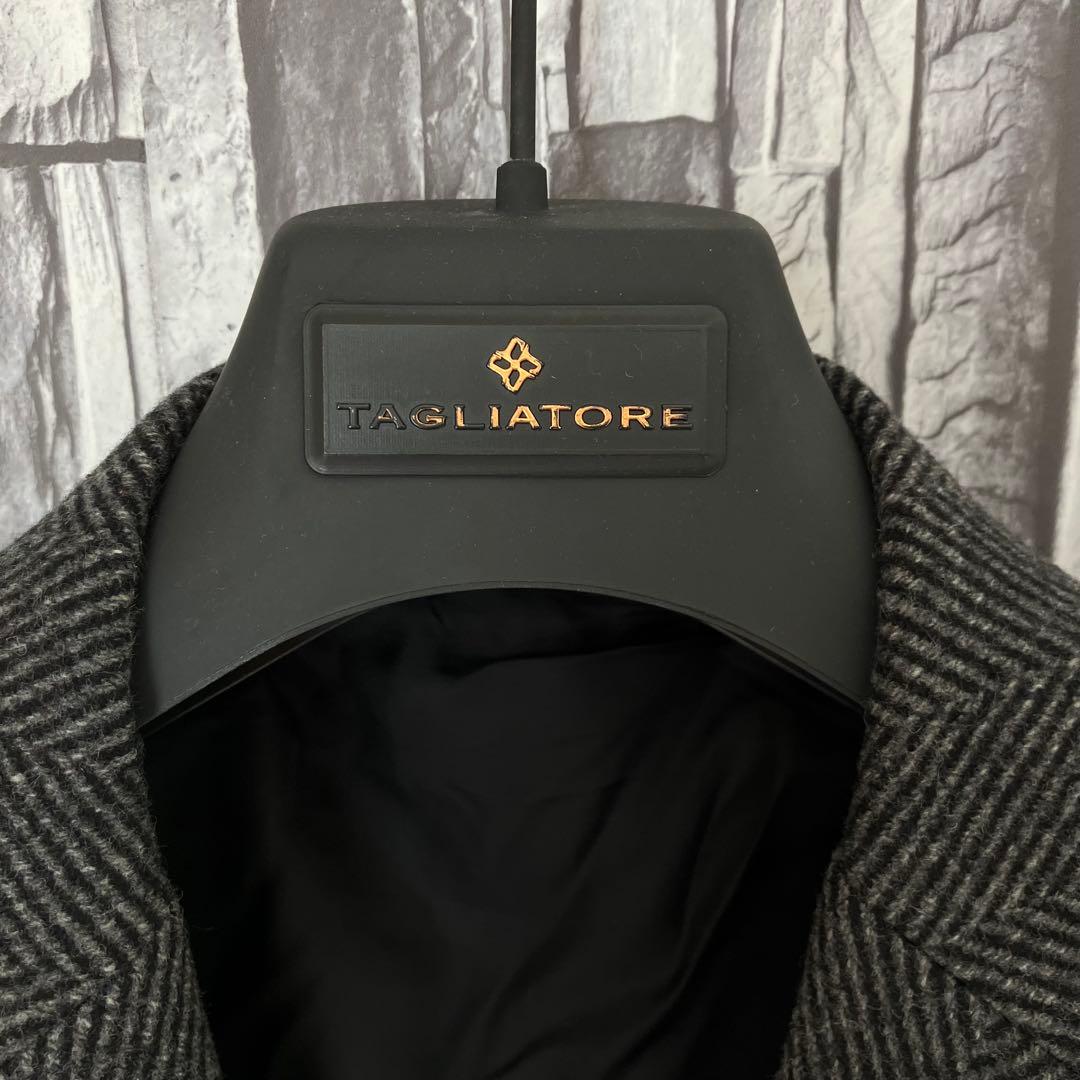 TAGLIATOREタリアトーレ・チェスターコート・グレー大判ヘリンボーン