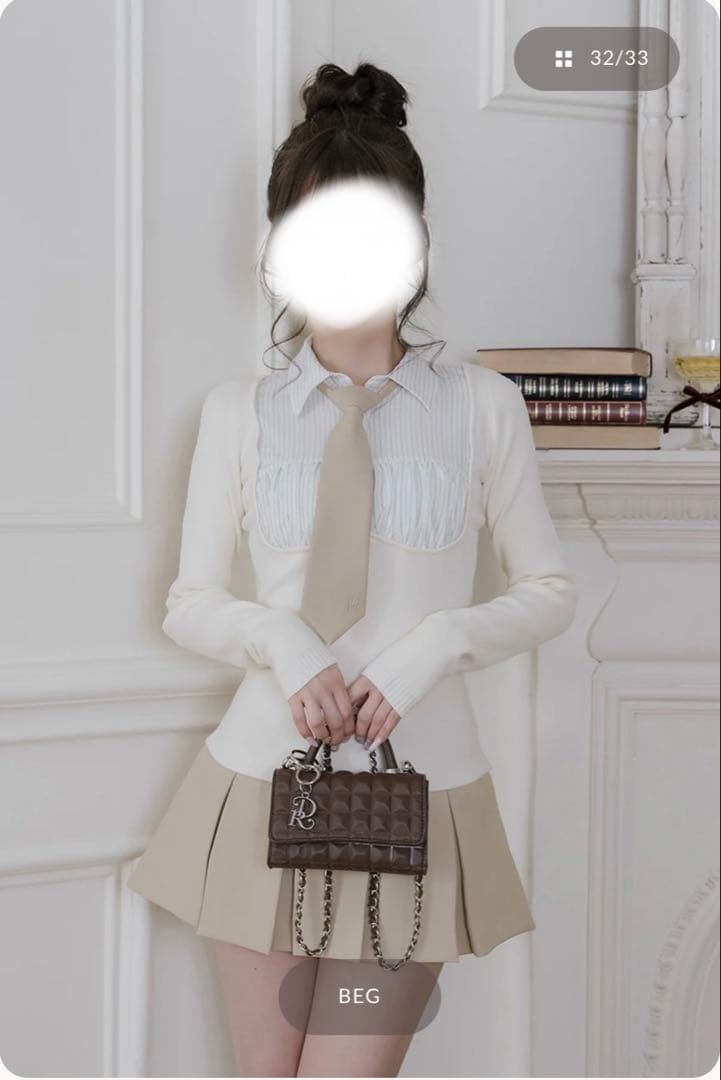 ダーリッチ ネクタイシャツドッキングニットミニワンピース FL BEG ネクタイシャツドッキングニットミニワンピース – Darich (ダーリッチ)