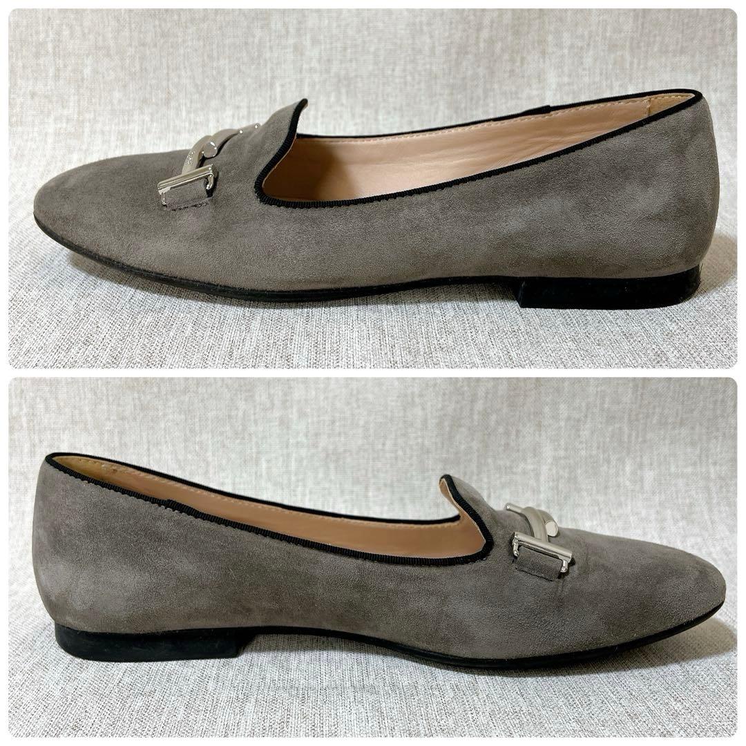 【美品】Tod's トッズ ダブルT フラットシューズ 22.5cm スエード