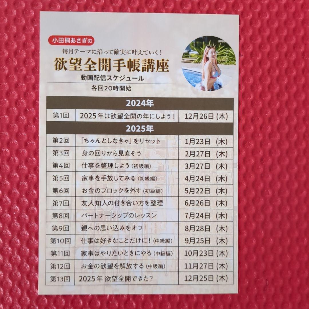 新品】小田桐あさぎ 欲望全開手帳 2025年 講座付き - メルカリ