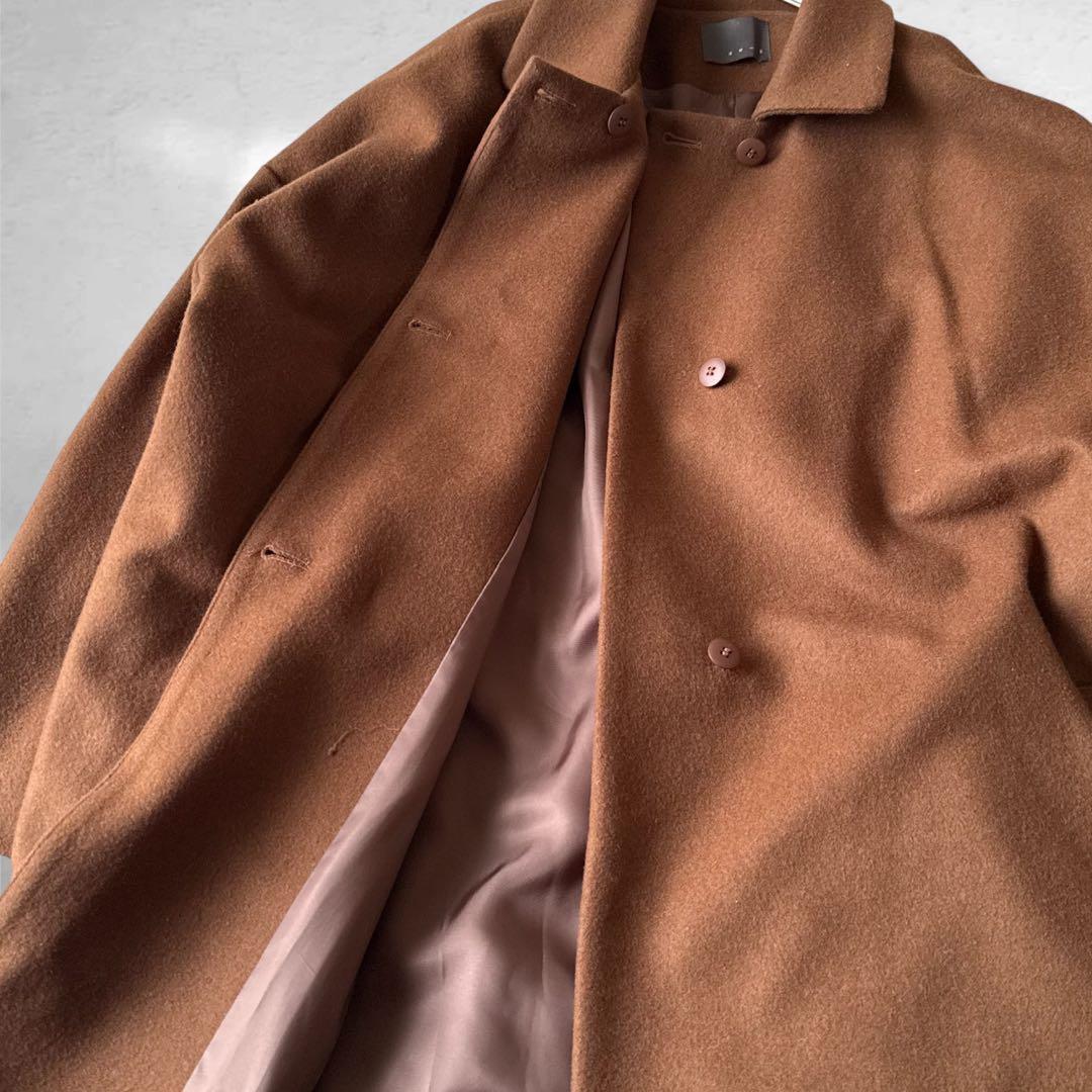 未使用級】オローネ 6つボタンのバルーンコート ウール 日本製