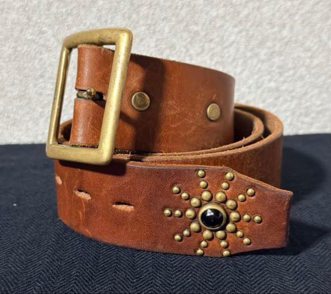 HTC エンドオンリー　ブラックストーン　ゴールドスタッズ　茶芯　レザーベルト 楽天市場】HTC USA 793-5971017 #SB13 ENDONLY STARBURST LEATHERBELT