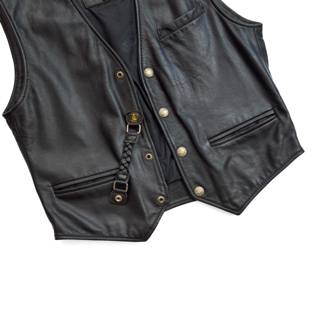 Harley-Davidsonハーレーダビッドソン 本革レザーベスト L黒 - メルカリ