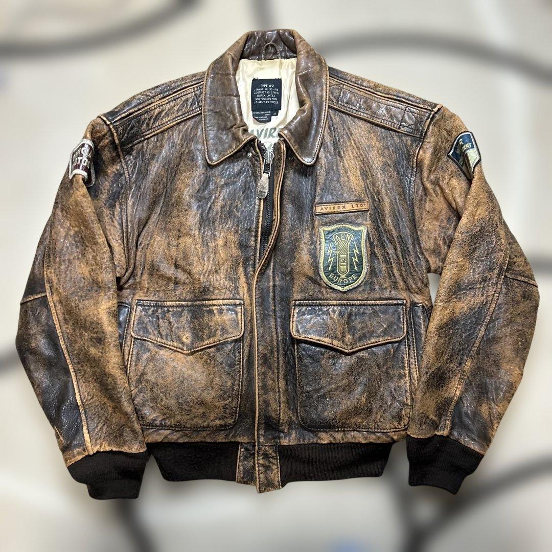 AVIREX TYPE A-2 本革ジャケット AVIREX（アヴィレックス） A-2 プレーン フライト レザー ジャケット