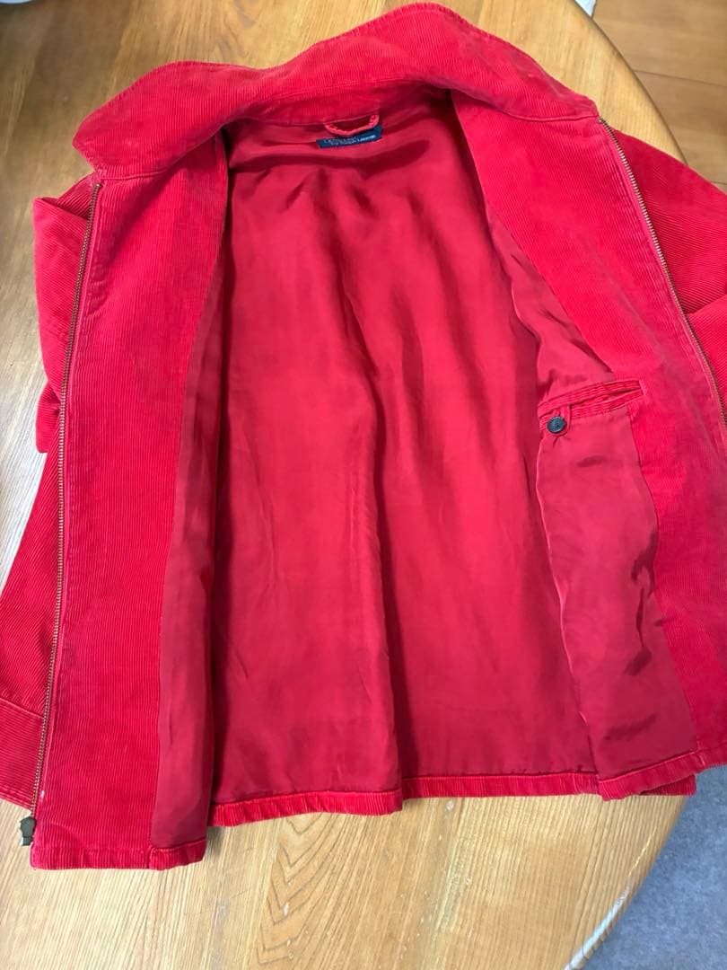 レア ラルフローレン レッド コーデュロイ ジップアップジャケット