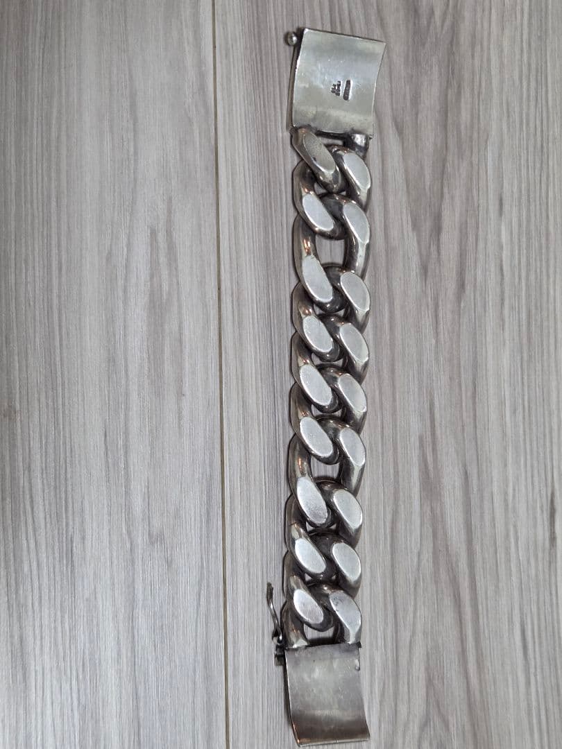 メキシコ製 537g極太シルバー チェーン ブレスレット銀買い取り相場