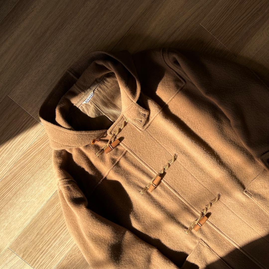 18AW オーラリー ベビーキャメル モッサー ビッグ ダッフルコート