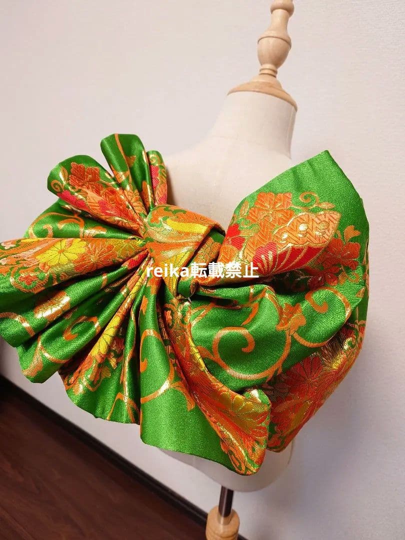 七五三 ジュニア帯 作り帯 一点物 蝶柄 鳳凰 緑系 - メルカリ