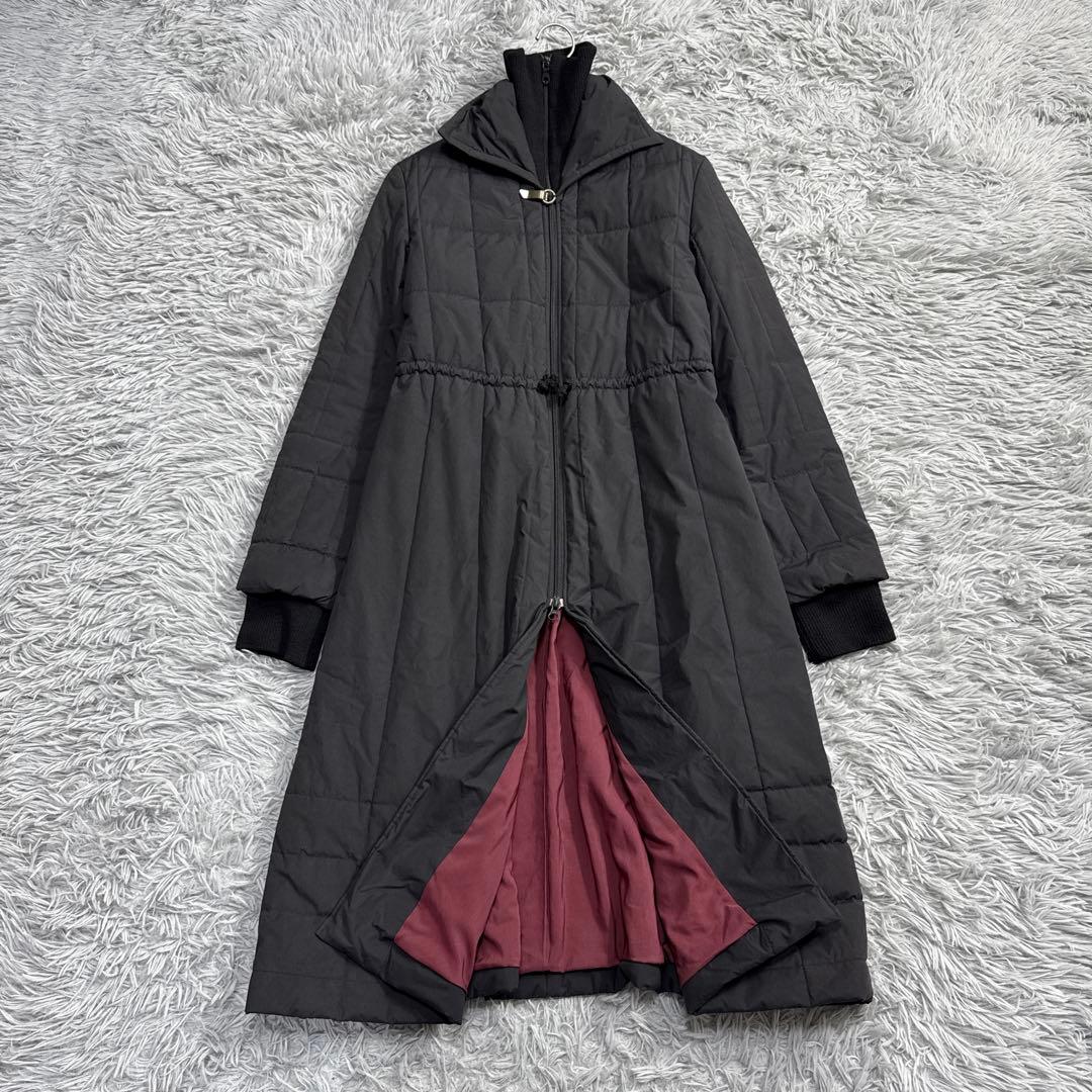 美品✨シビラ 中綿 ロングダウンコート Aライン リブニット ブラック