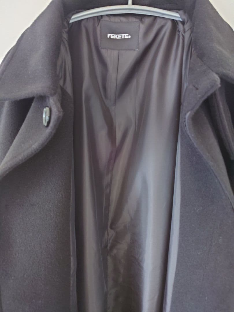 フェケテFEKETE オーバーサイズ ハイネック ステンカラーロングコート