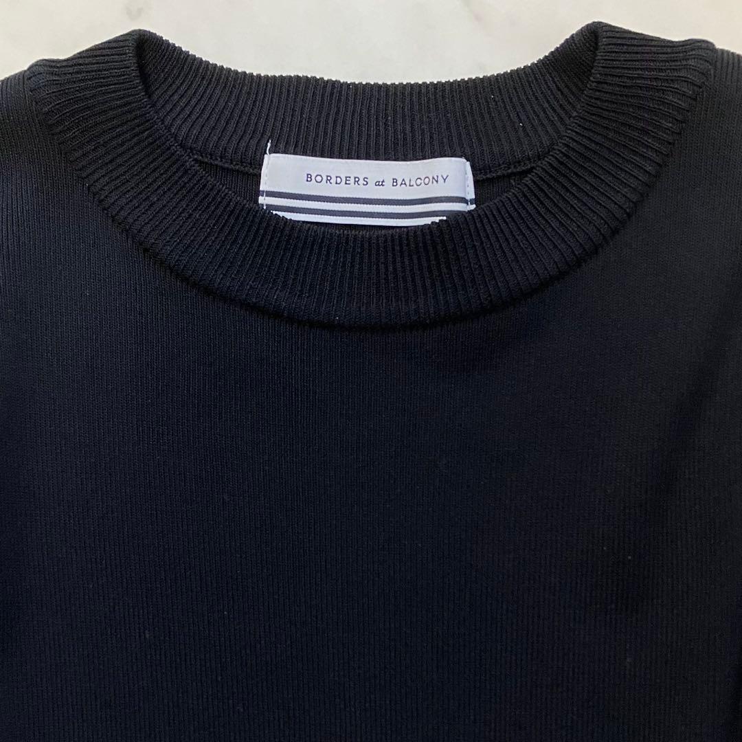 極美品 ボーダーズアットバルコニー ベーシックボーダートップニット