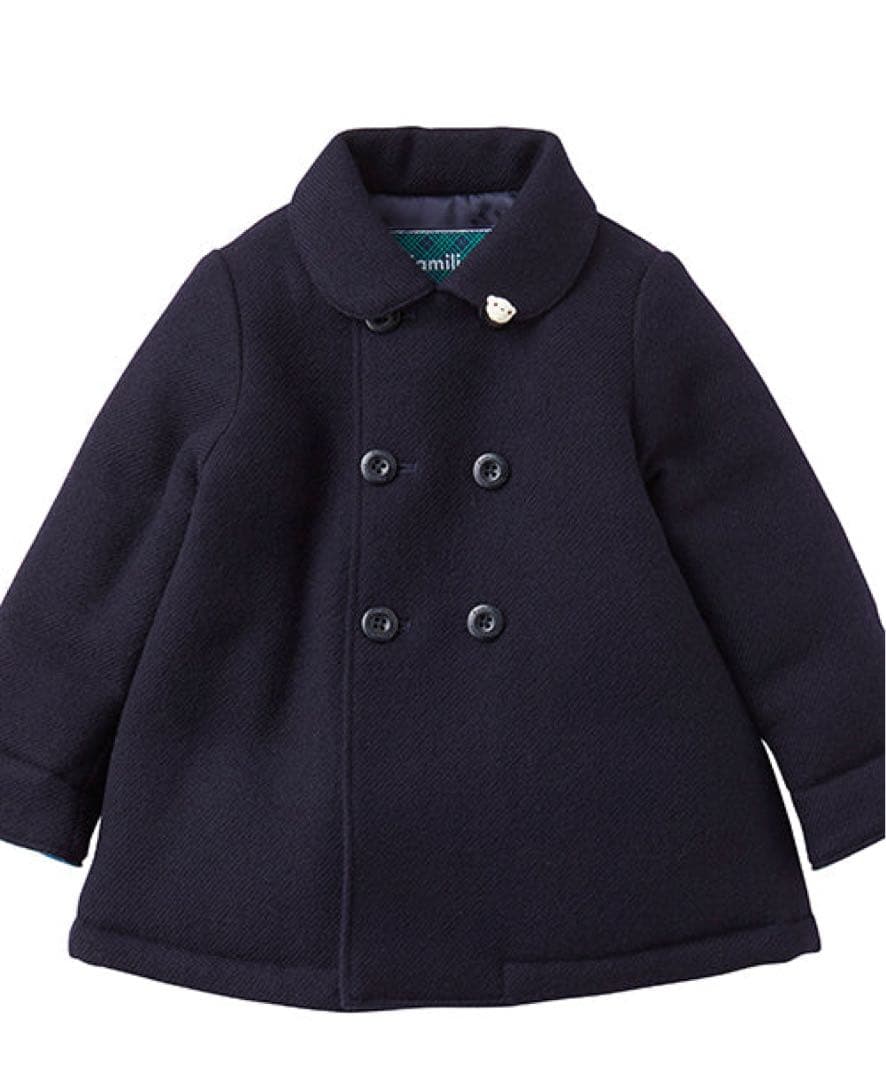 familiar ファミリア　コート　90 ⭐︎familiar ファミリア ファー襟付き コート 90cm⭐︎ - メルカリ