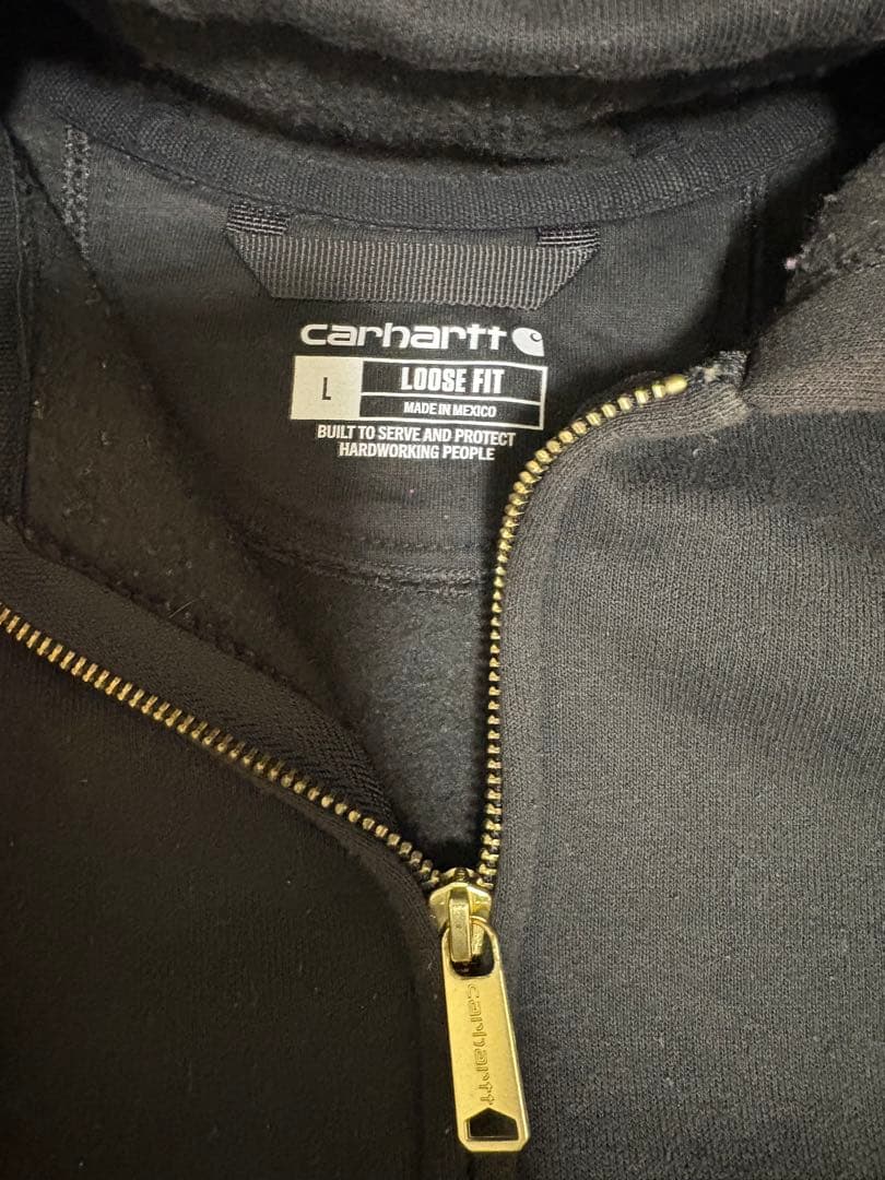 Carhartt ブラック ジップアップパーカー L