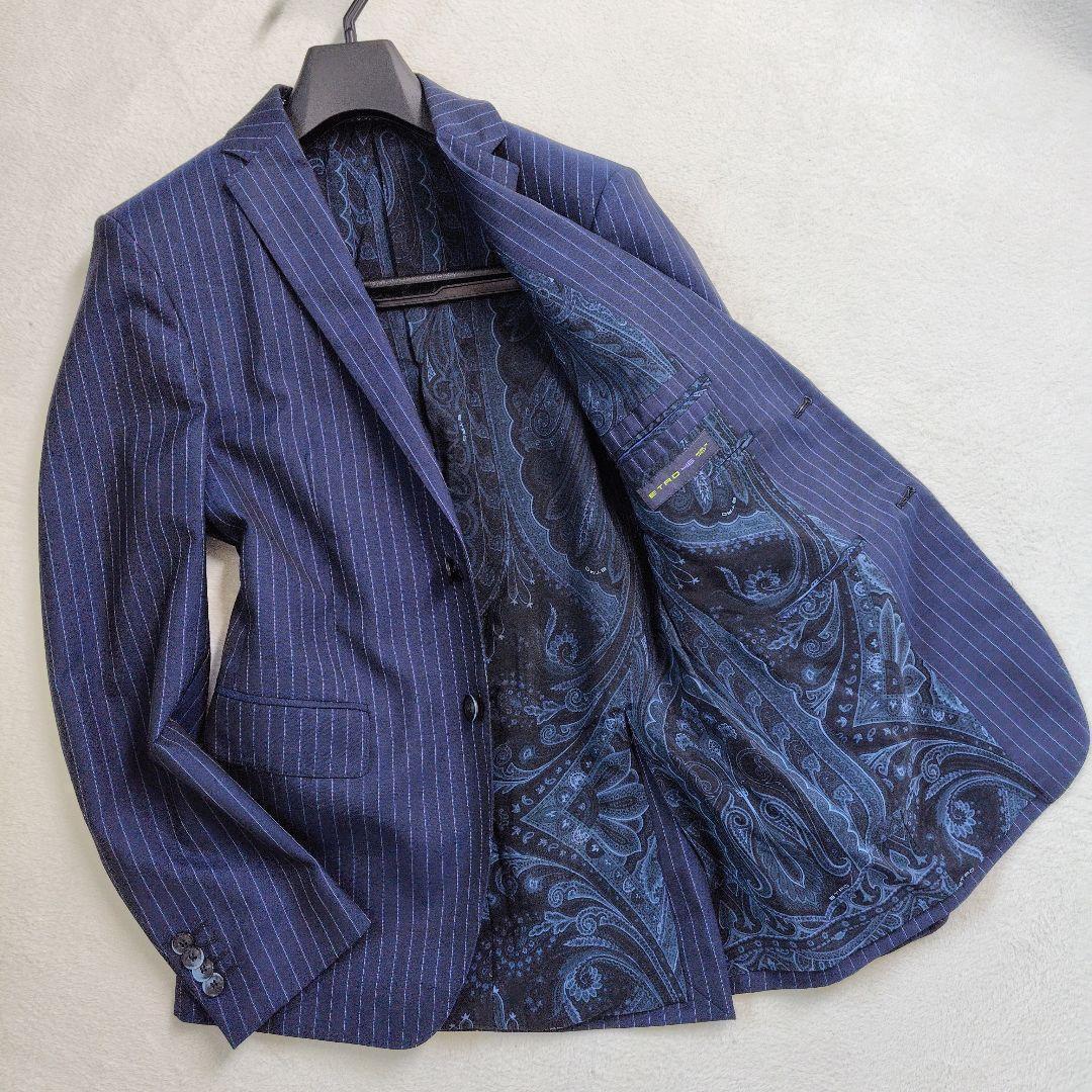エトロ　テーラードジャケット　ペイズリー　総柄　総裏　ウール　シルク　ストライプ ETRO - 極美品 エトロ ETRO ジャケット テーラードジャケット シングル