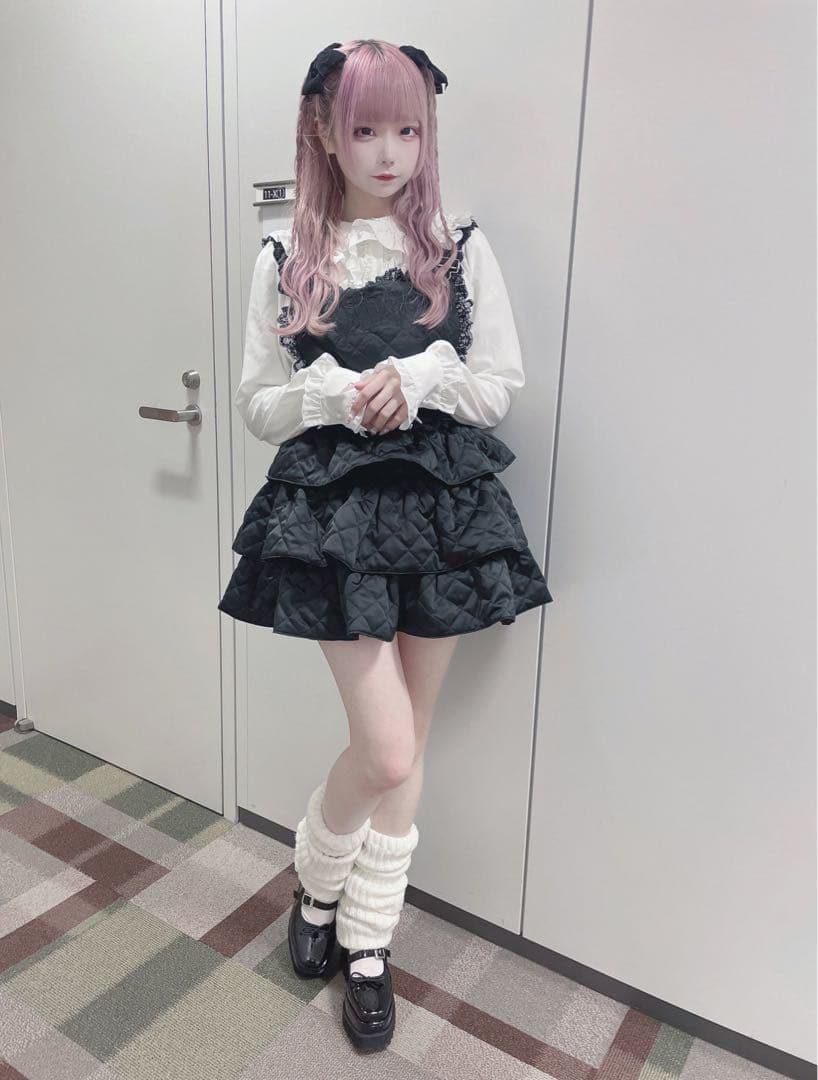 送料無料 美品 dimmoire キルティングサロペット ジャンバースカート