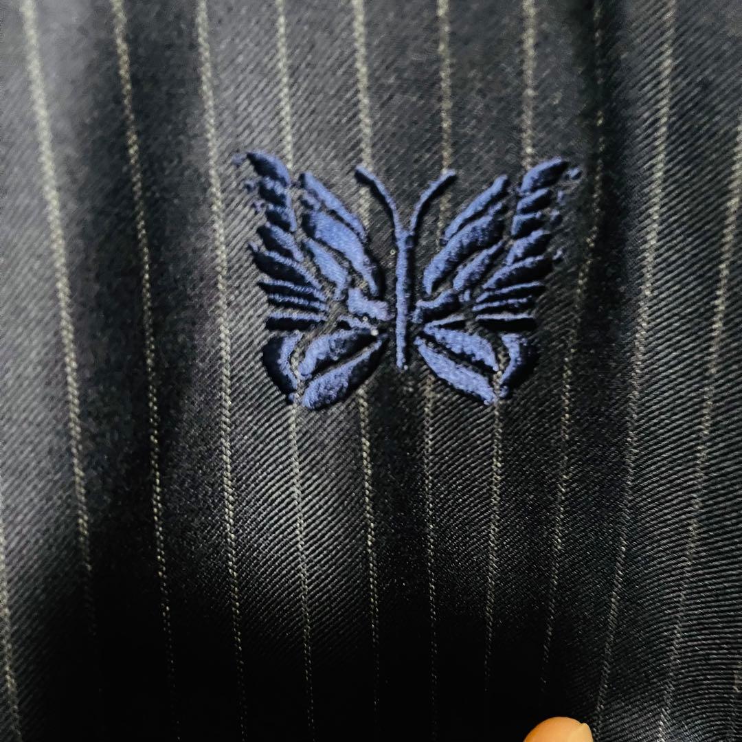 Needles ストライプ パンツ S ネイビー - メルカリ