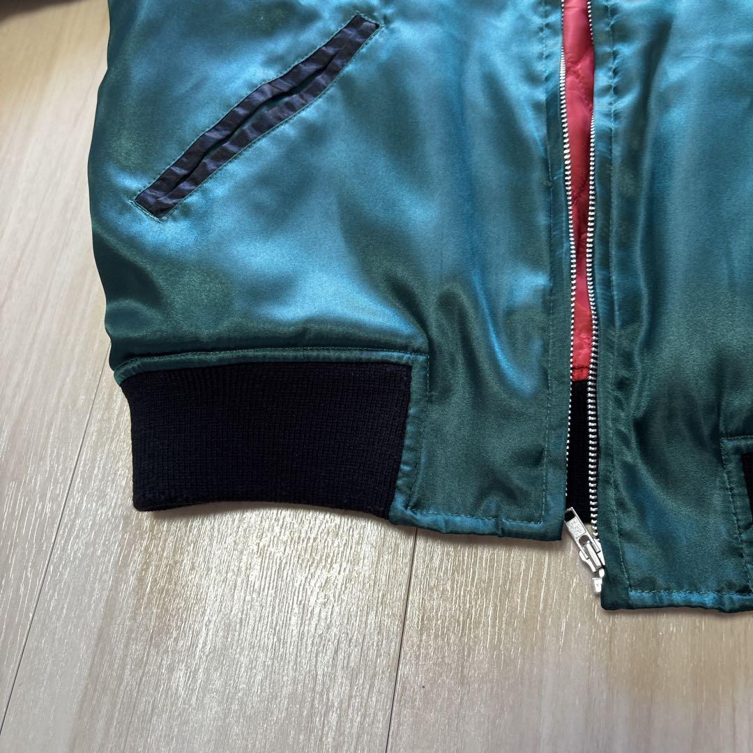 Hoshihime スカジャン 緑×黒 松井玲奈 S 龍 富士山 刺繍 サテン - メルカリ