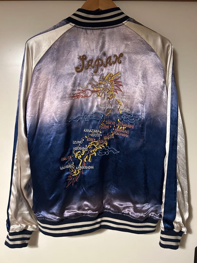 Schott スカジャン Mサイズ ネイビー/シルバー - メルカリ