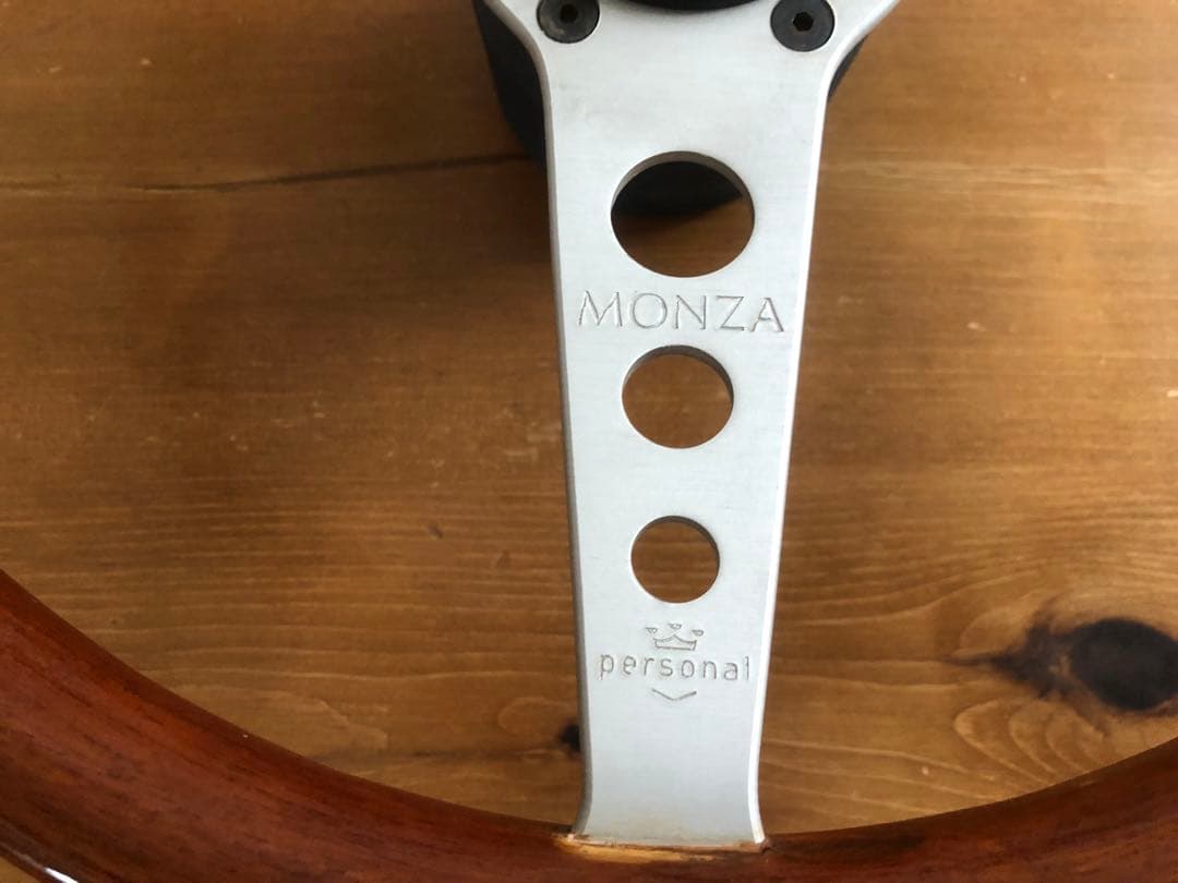 personal MONZA ウッドステアリング ホーンボタン付き 当時物 中古