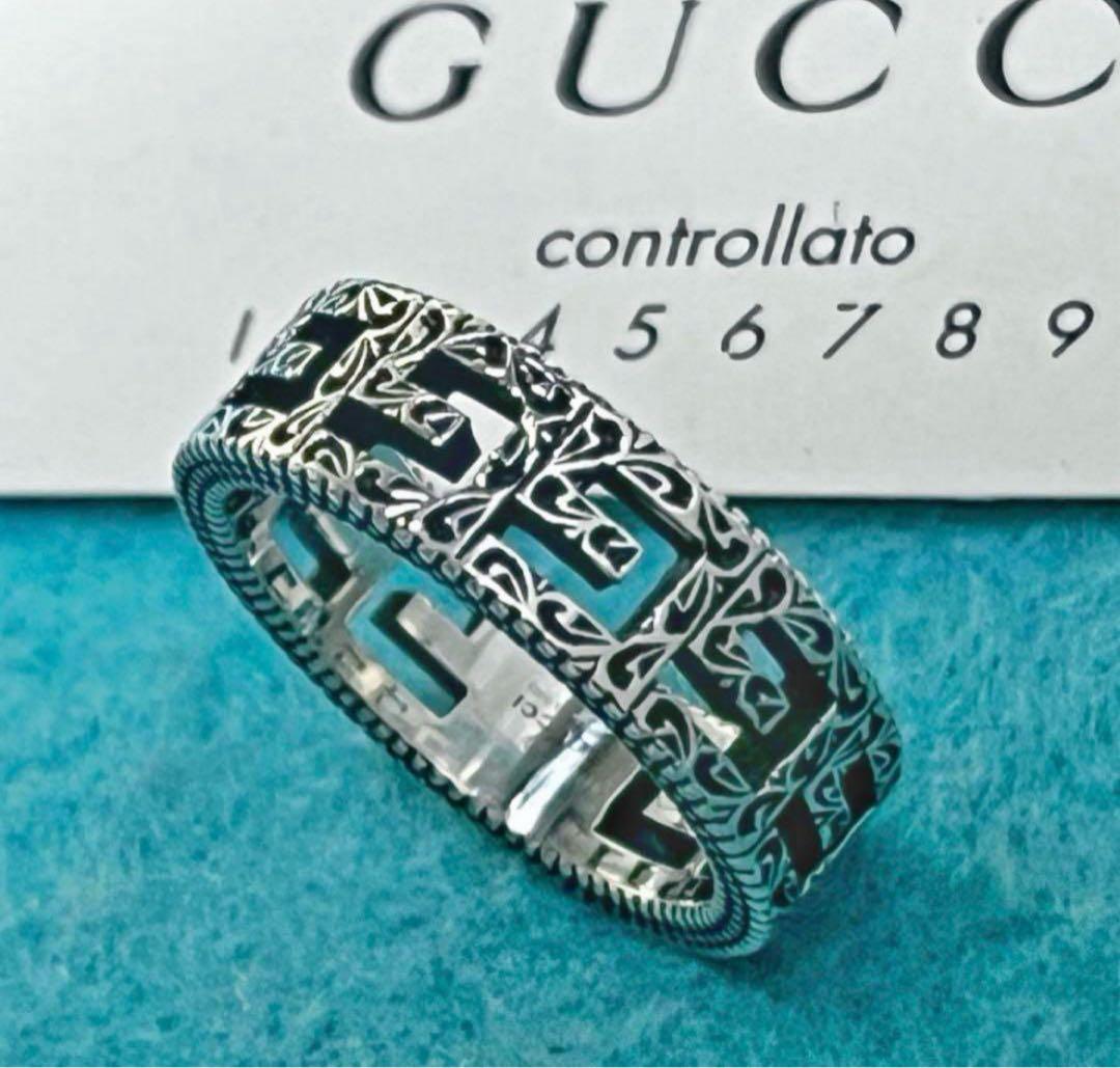 極美品‼️GUCCI 指輪 燻‼️スクエアGリング 14号