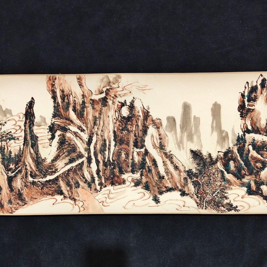 黄賓虹 桂林山水図 巻物 掛け軸 中国山水画 宣紙表装 中国美術 246×30